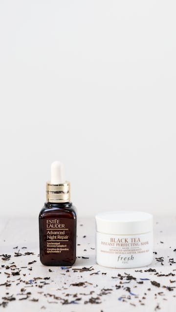 Fresh Black Tea Instant Perfecting Mask, Estee Lauder Advanced Night Repair serum