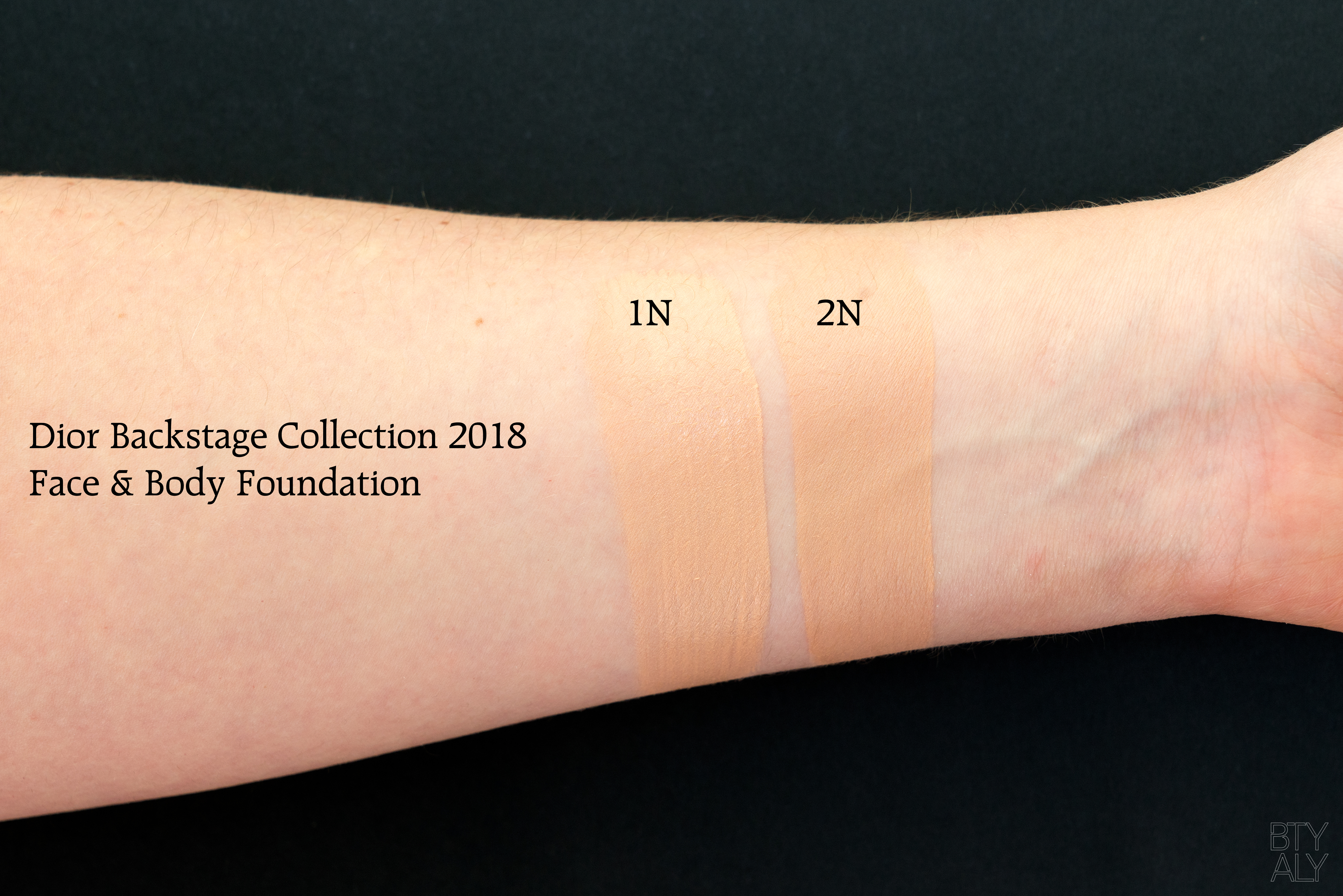 dior backstage face & body foundation swatches