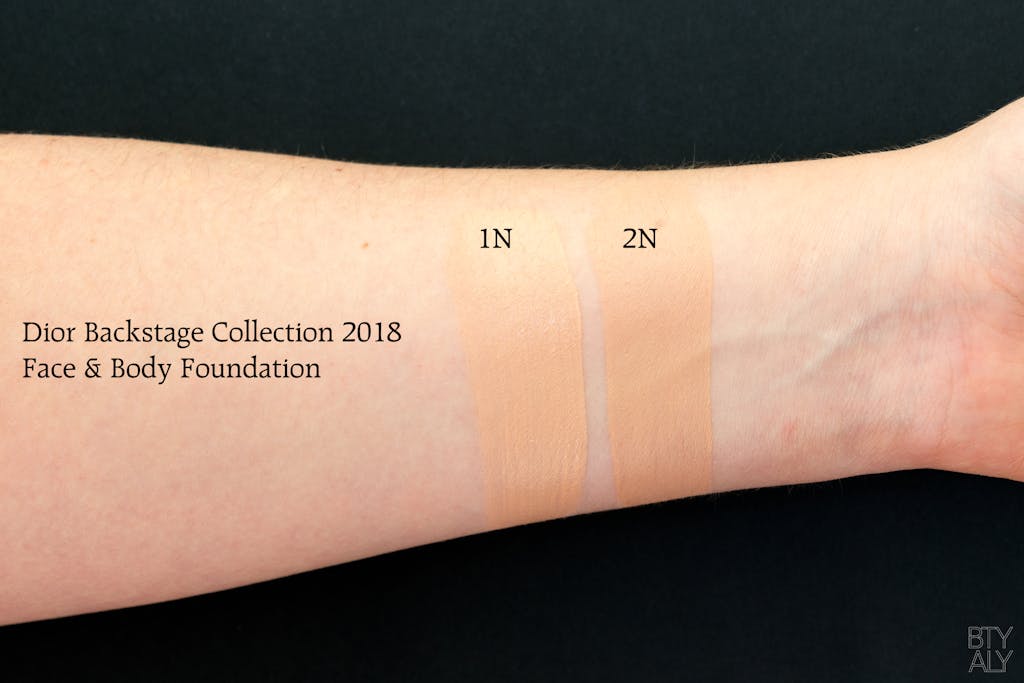 Dior Backstage collection Summer 2018: Face & Body Foundation 1N, 2N swatches