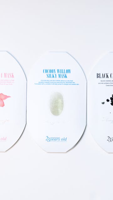 23 Years Old Cocoon Willow Silky Mask, Rosegold24 Mask, Black Cavidiol Mask