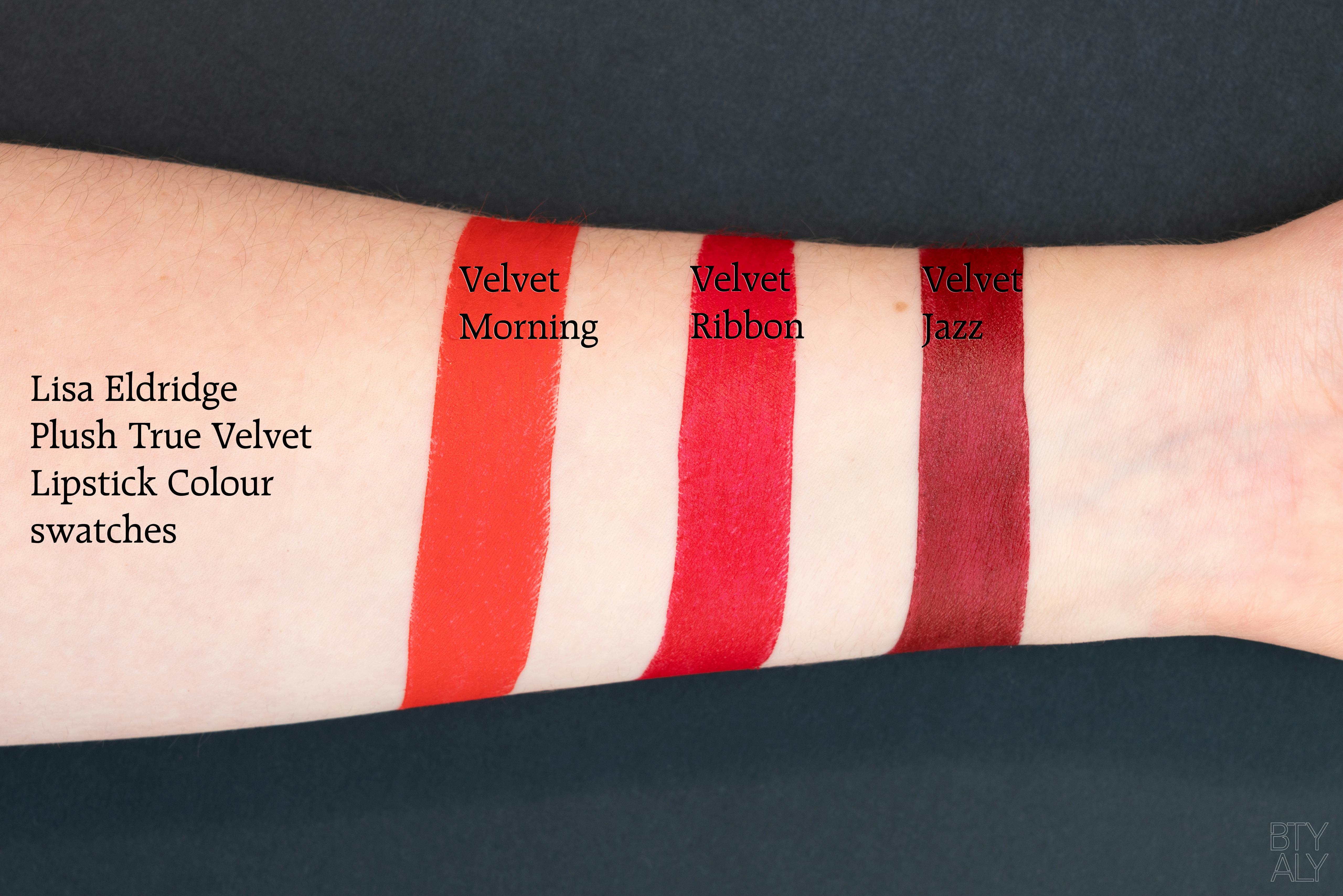 Lisa Eldridge Velvet Jazz & Velvet Morning Plush True Velvet Lipstick  Colour Review & Swatches