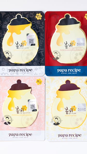 Papa Recipe Bombee Black Honey Mask Pack, Bombee Ginseng Red Honey Oil Mask Pack, Bombee Rose Gold Honey Mask Pack