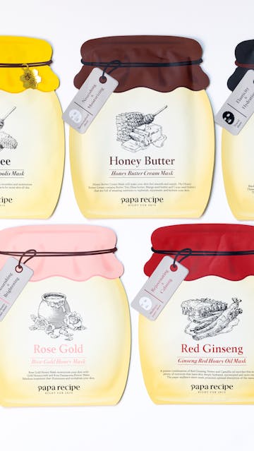 Papa Recipe Bombee Black Honey Mask Pack, Bombee Ginseng Red Honey Oil Mask Pack, Bombee Rose Gold Honey Mask Pack, Bombee Honey Mask Honey Butter Cream Mask