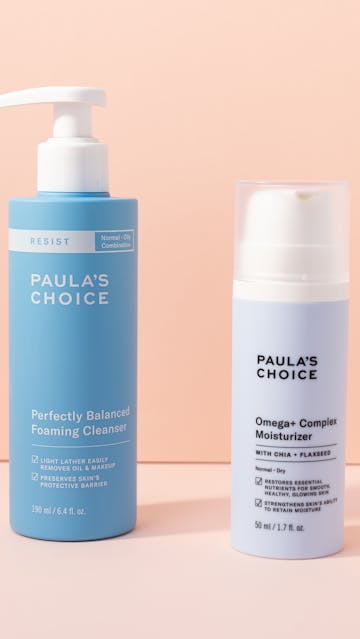 Paula's Choice Perfectly Balanced Foaming Cleanser, Omega + Complex Moisturizer