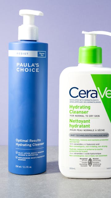 Paula's Choice Optimal Results Hydrating Cleanser, CeraVe Hydrating Cleanser