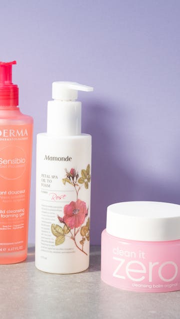 Banila Co Clean It Zero Cleansing Balm, Bioderma Sensibio Cleansing Gel, Mamonde Petal Spa Oil To Foam