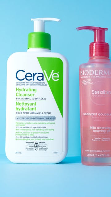 Cerave Hydrating Cleanser, Bioderma Sensibio Gel Moussant