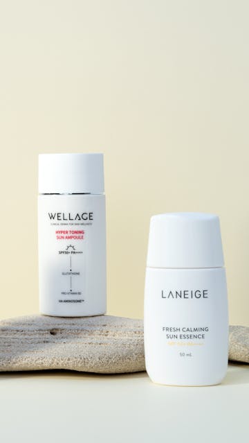 Ultrasun Face Fluid, Wellage Hyper Toning Sun Ampoule, Laneige Fresh Calming Sun Essence