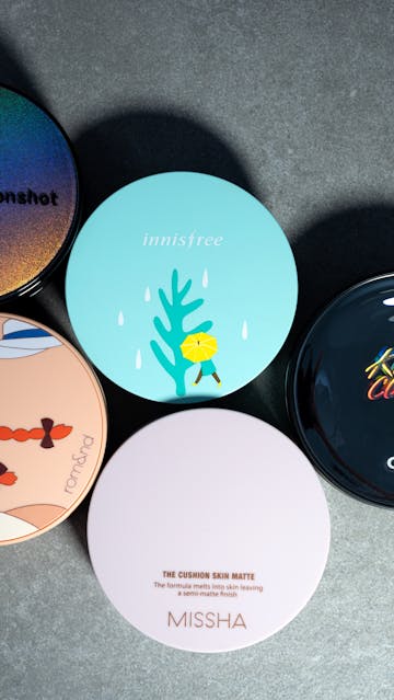 Korean Cushion Foundations: Clio, Innisfree, Rom&nd, Moonshot, Missha
