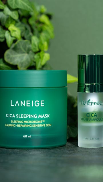 Laneige Cica Sleeping Mask, Isntree Cica Relief Ampoule
