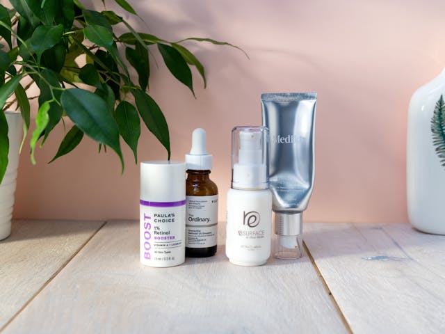 Paulas Choice 1% Retinol Booster, The Ordinary Granactive Retinoid 2% Emulsion, Shani Darden Retinol Reform, Medik8 Crystal Retinal 6